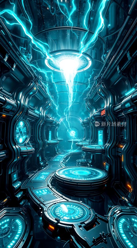 科技走廊未来主义风格