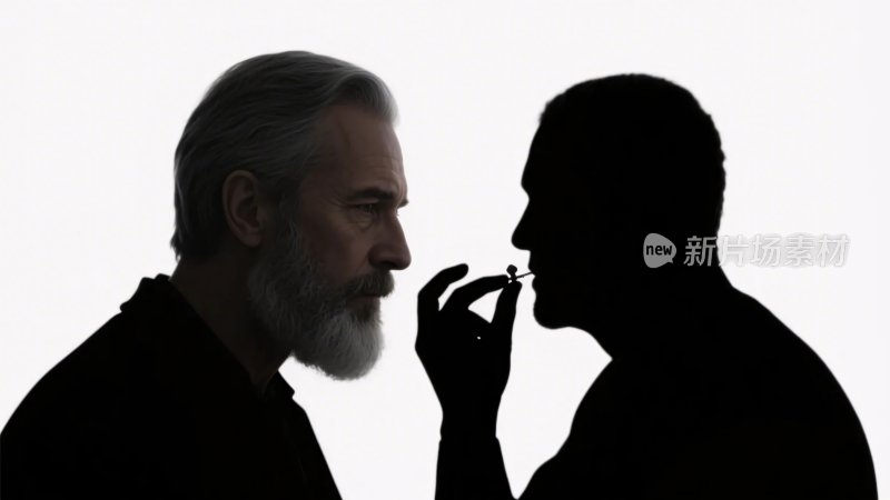 两人剪影互动画面