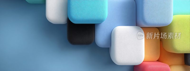 多彩立体方块背景图