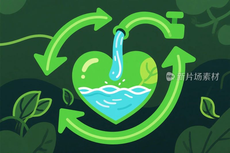 环保水滴循环插画