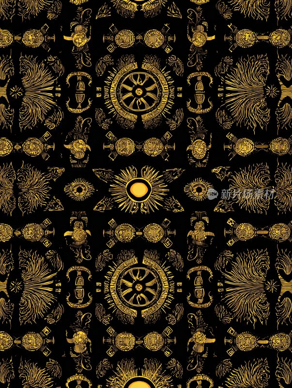 黑金神秘花纹图案