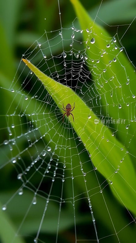 露珠中的蛛网世界
