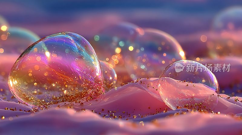 梦幻炫彩的泡泡景观