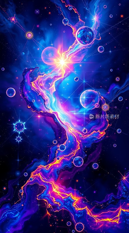 宇宙奇观星云与行星的梦幻之旅