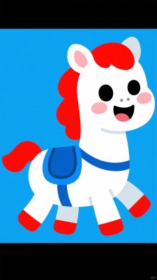 可爱卡通小马插画