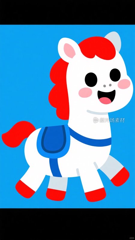 可爱卡通小马插画