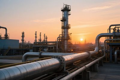 工业设施黄昏场景