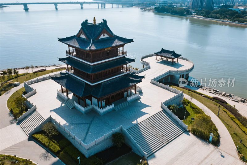 古建筑水景风光