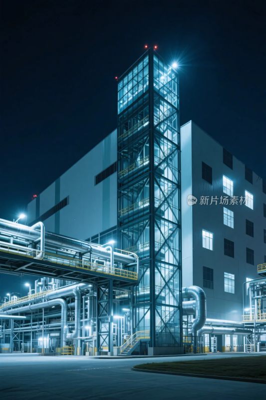 工业厂区夜景摄影