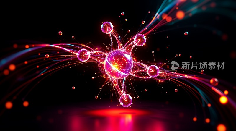 新片场素材炫彩粒子流汇聚