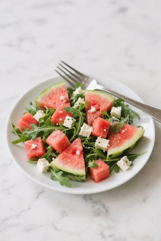 西瓜沙拉盘餐美味