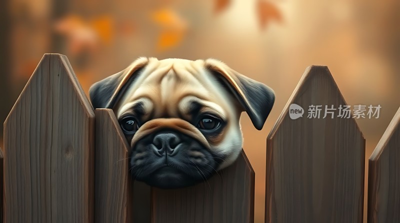 秋日里探出头的小哈巴狗