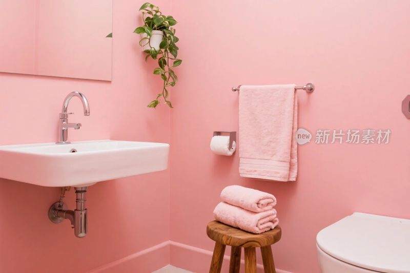 粉色卫浴空间内景