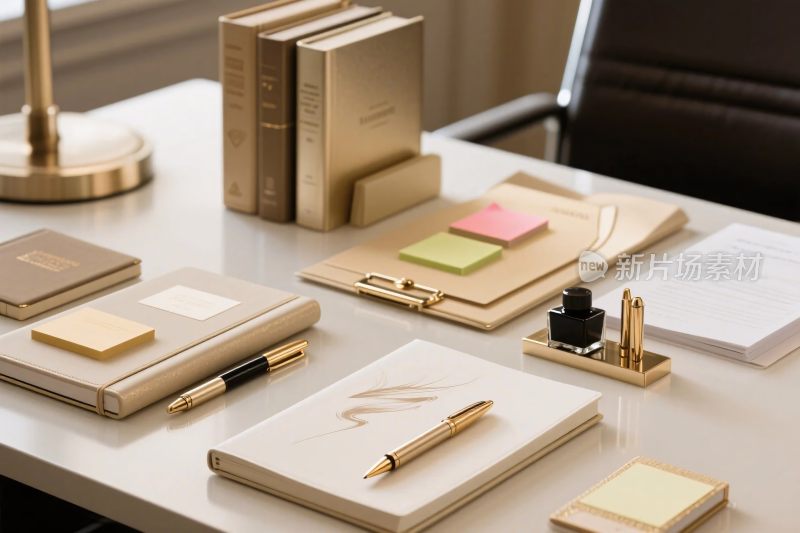 办公桌面文具布置