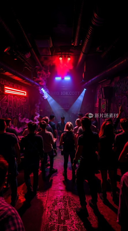 霓虹灯光下的派对狂欢夜