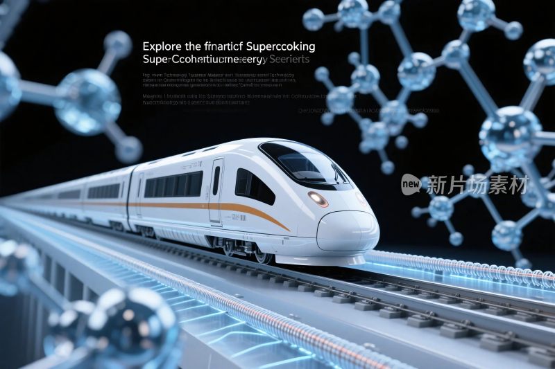 高速列车分子科技插画