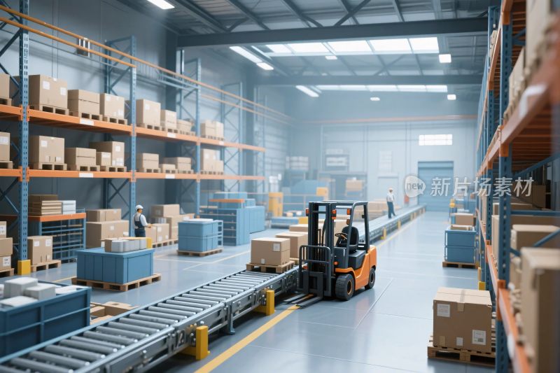 现代化仓库内部场景