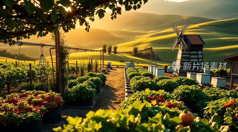 阳光下的田园风光