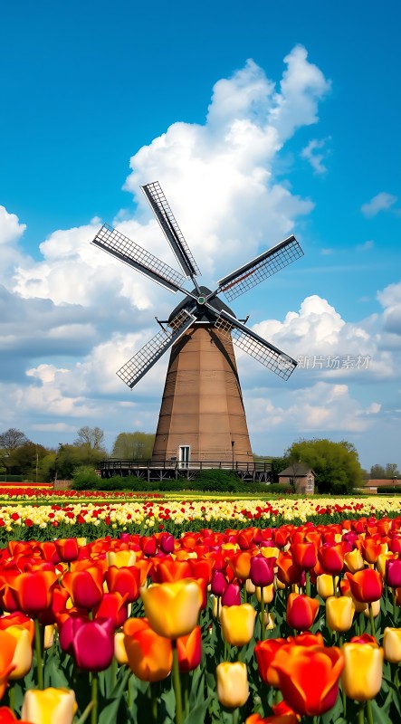 风车花海春意盎然