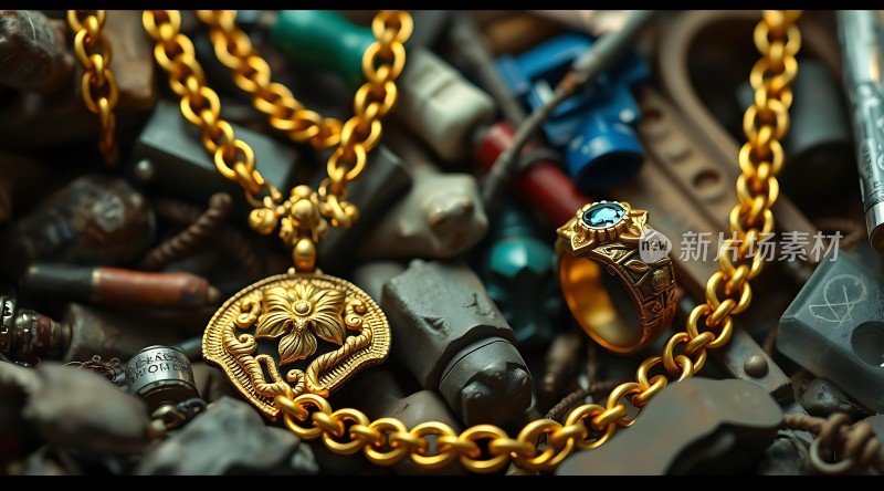 黄金项链与戒指