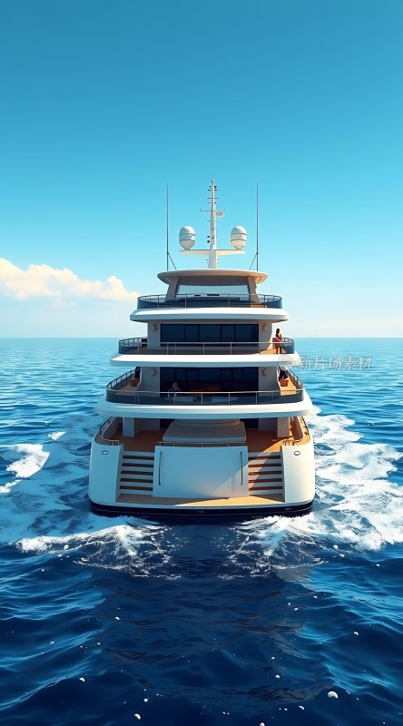 豪华游艇驶向蔚蓝大海