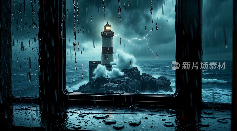暴风雨中的灯塔