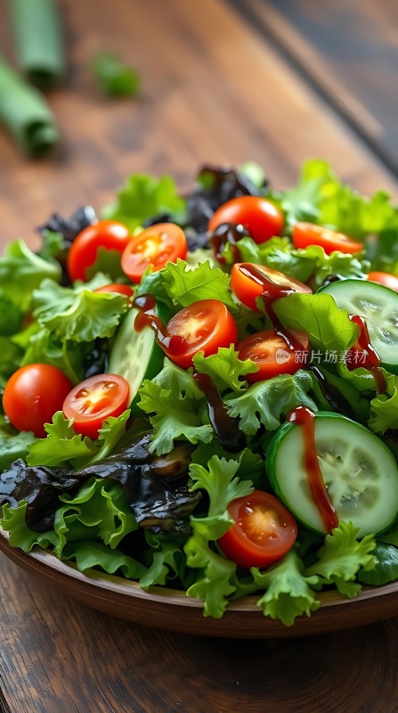 清新蔬菜沙拉色彩缤纷健康美味！