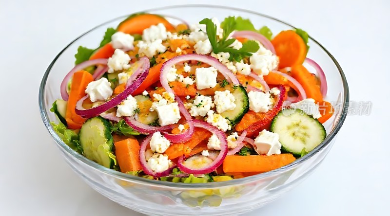 色彩缤纷蔬菜沙拉清新健康美味