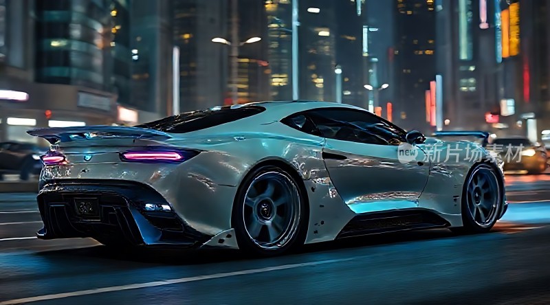 都市夜色中疾驰的未来座驾