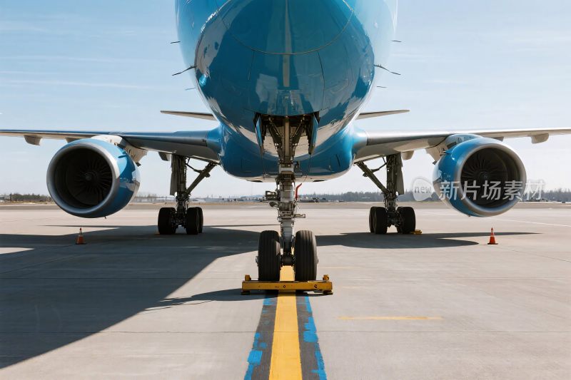 蓝色飞机跑道场景