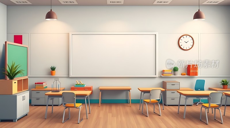简约教室整洁明亮的学习空间