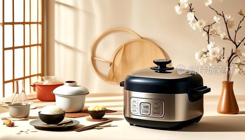 电饭煲摄影特写
