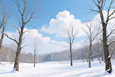 冬日雪景风景画 冬日雪景风景画