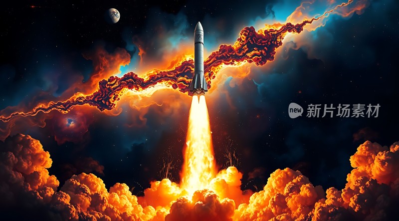 火箭升空星际探索新片场素材