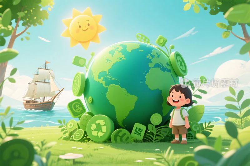 地球环保主题插画