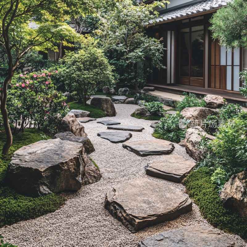 日式庭院岩石