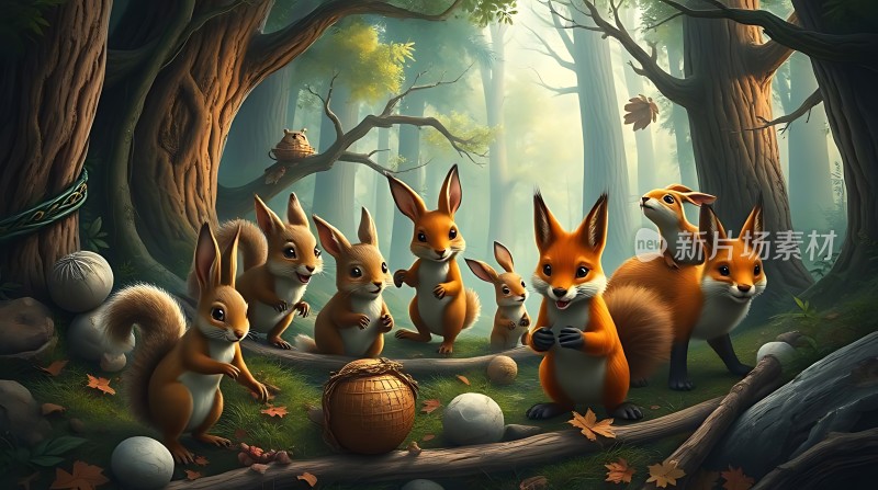 森林里的动物聚会