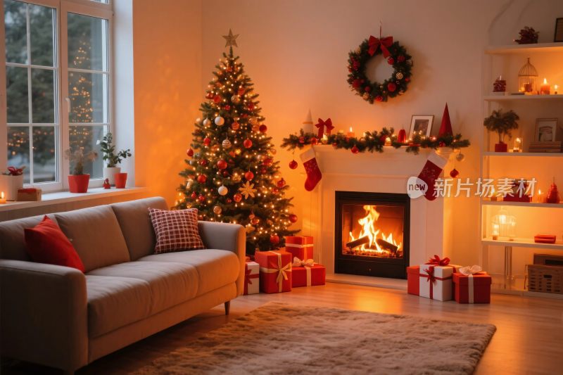 温馨圣诞客厅布置