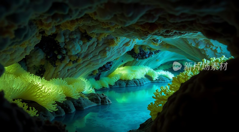 神秘洞穴下的荧光世界