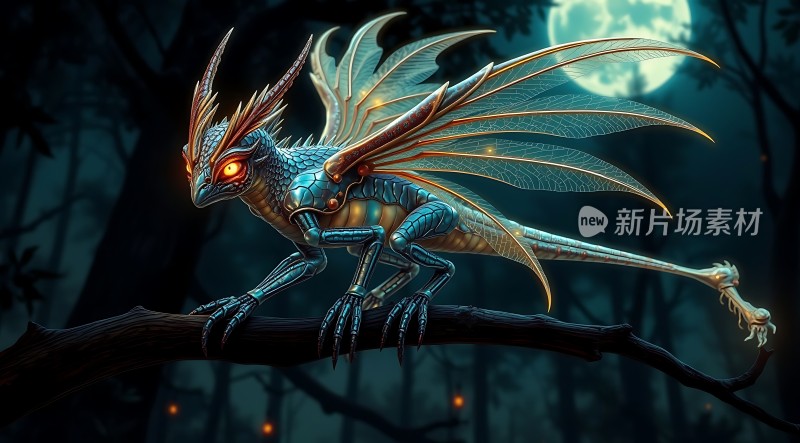 夜幕下的神秘龙影