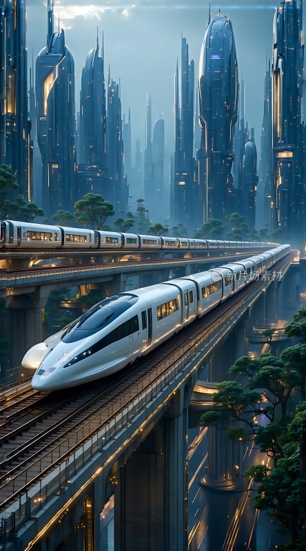 未来城市高速列车之旅