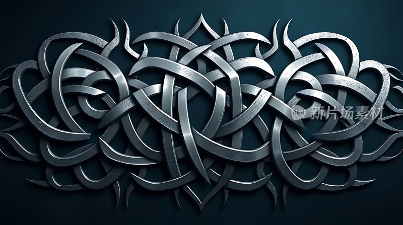 银色交织线条图案