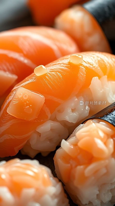 三文鱼寿司特写