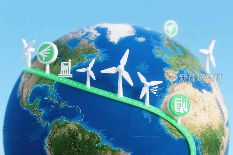 环保能源地球插画