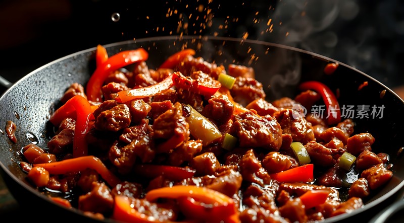 香辣鸡丁炒彩椒