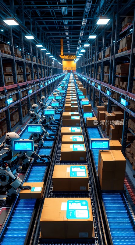 智能物流中心机器人与传送带协同作业