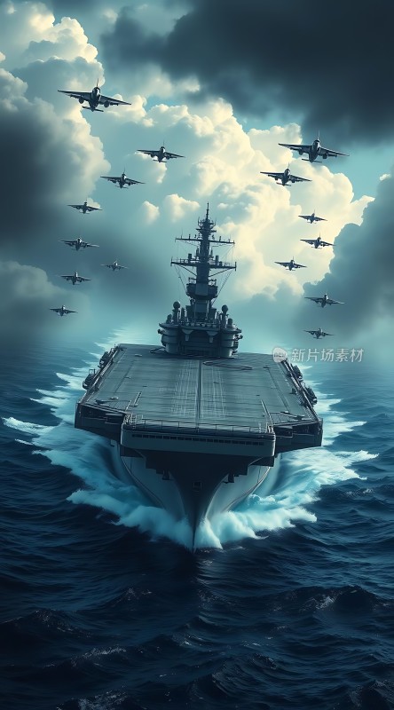 航母编队破浪前行