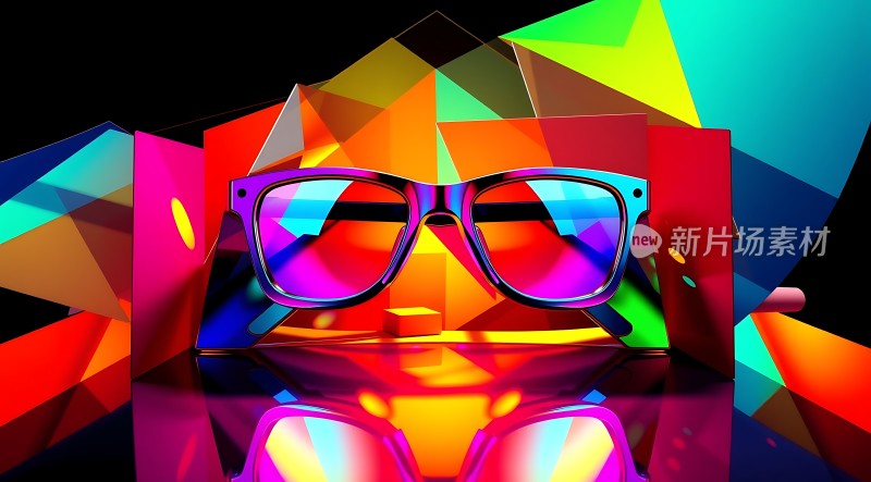 彩色眼镜与几何背景的结合