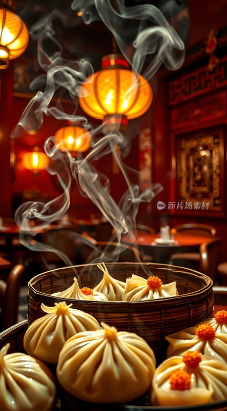 蒸笼里的美味包子