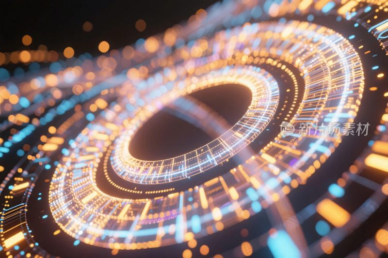 未来科技环形光效插画